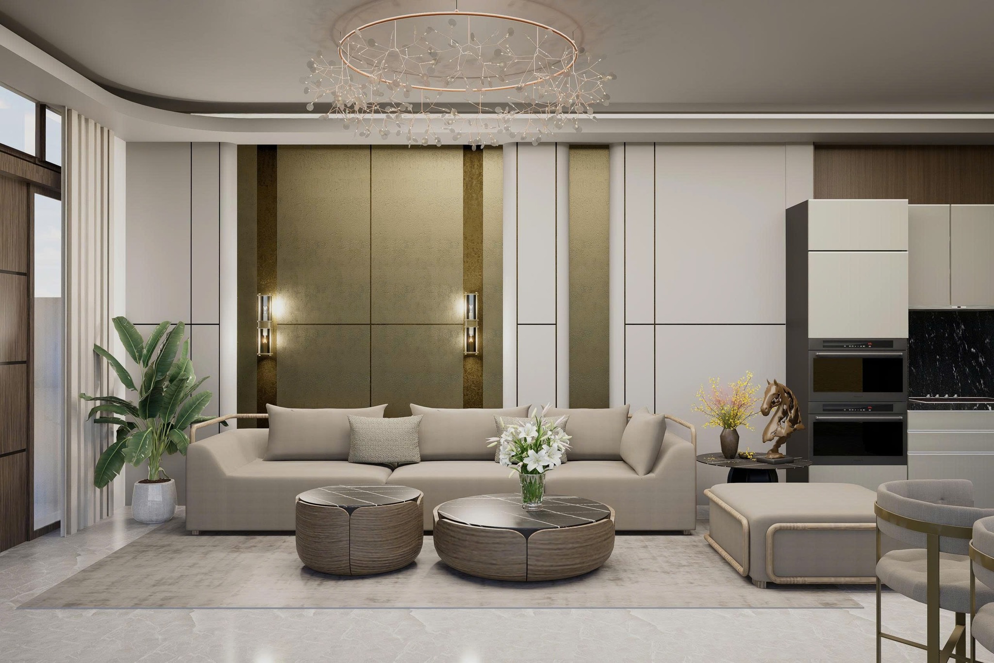 Phòng khách theo phong cách Hiện đại - Luxury